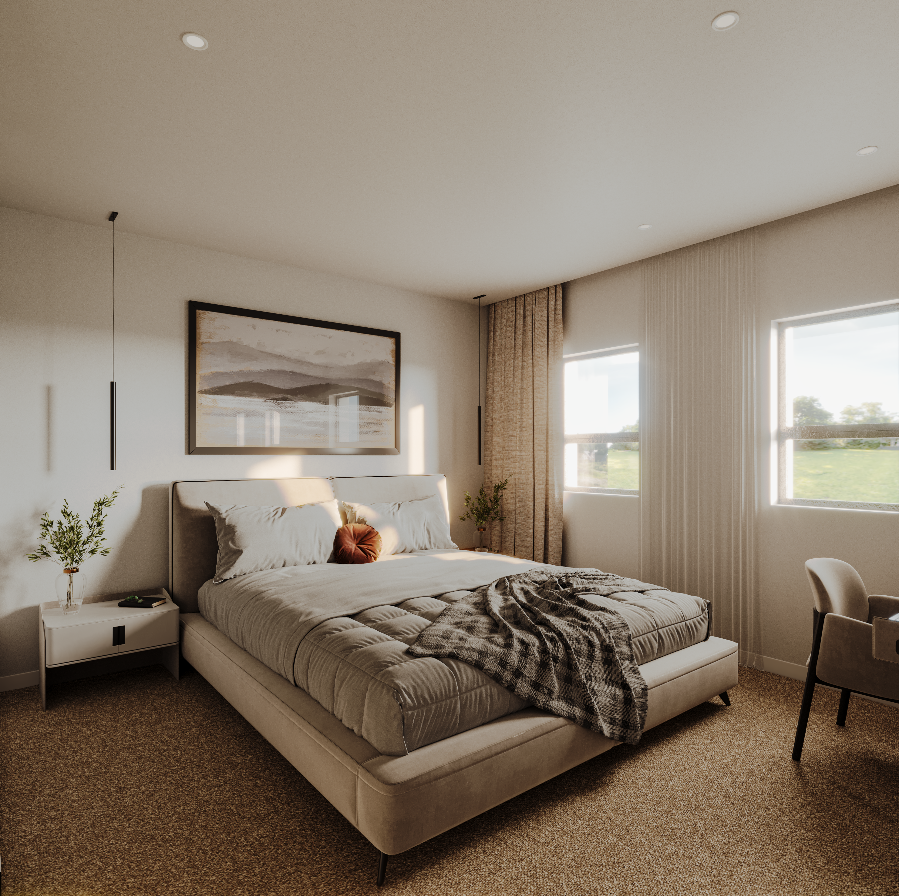 CGI master bedroom