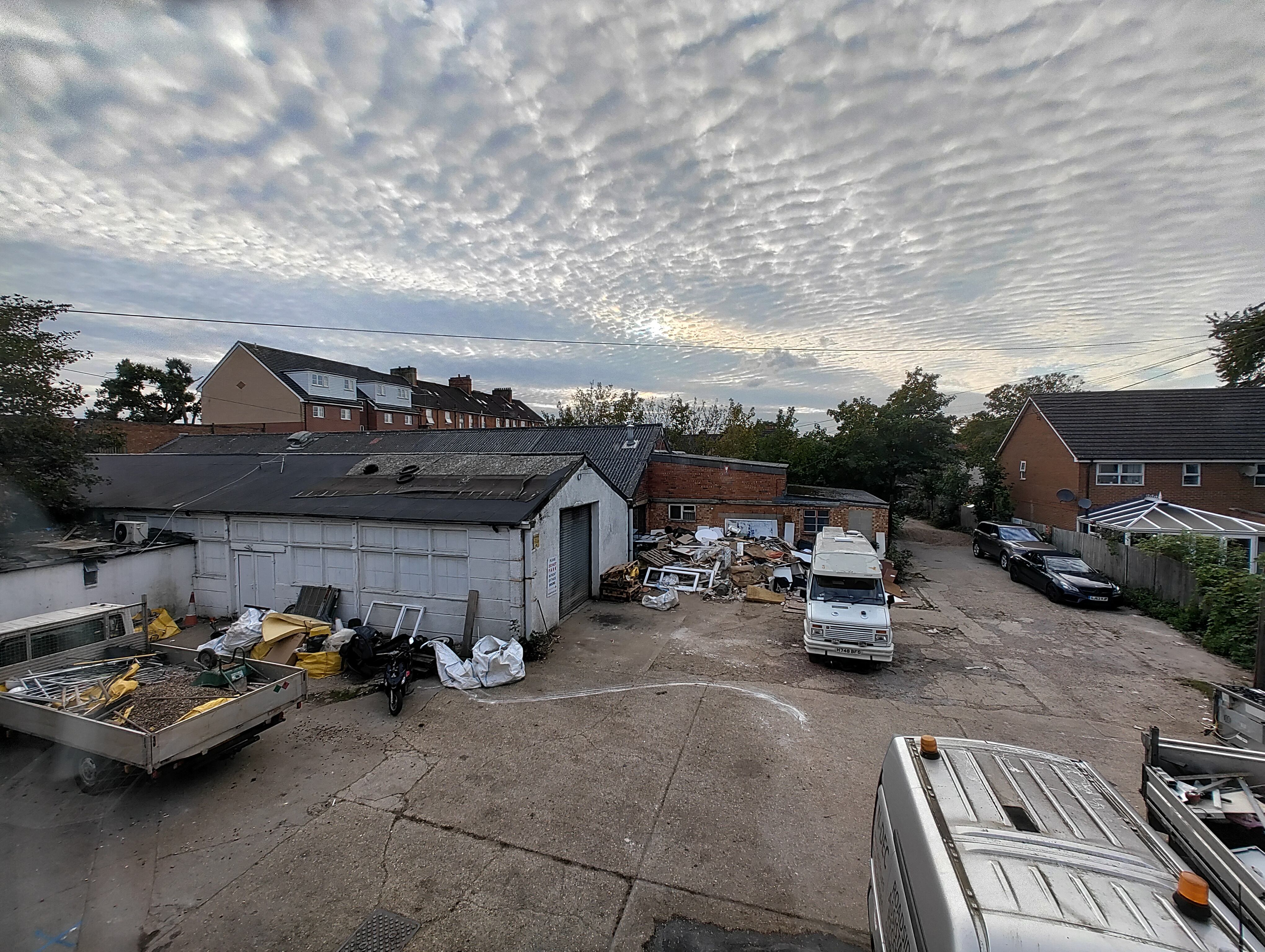 Existing site rear yard industrial buildings