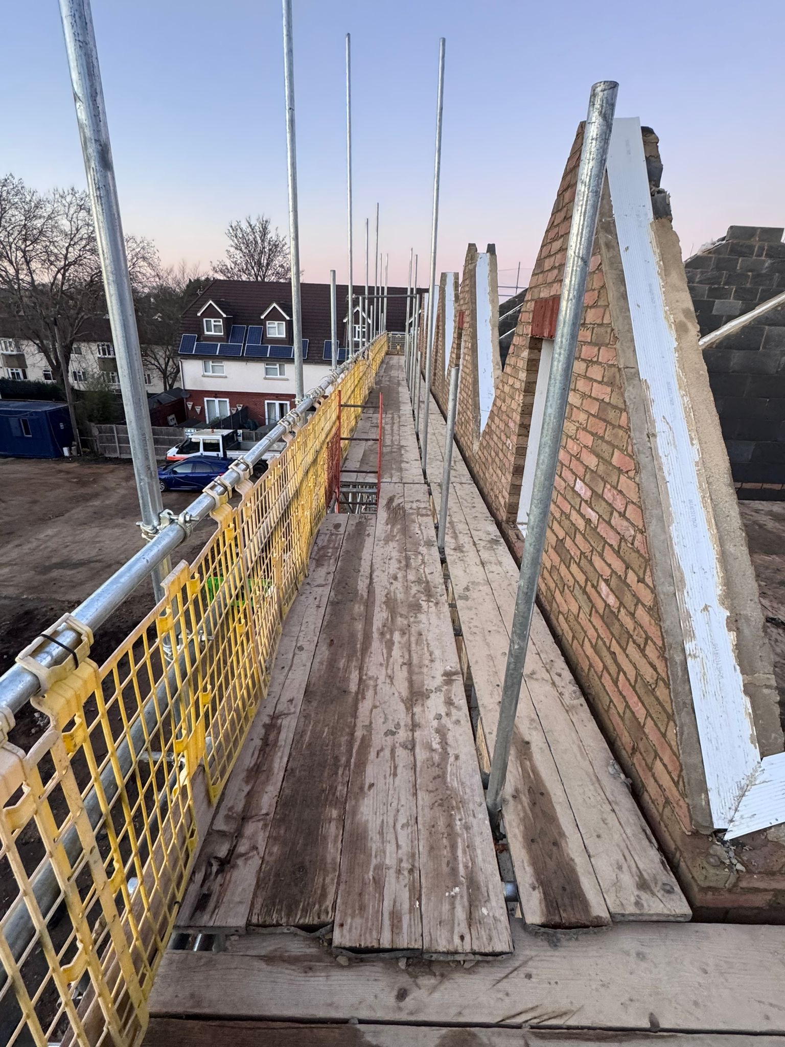 Brickwork second floor level gables