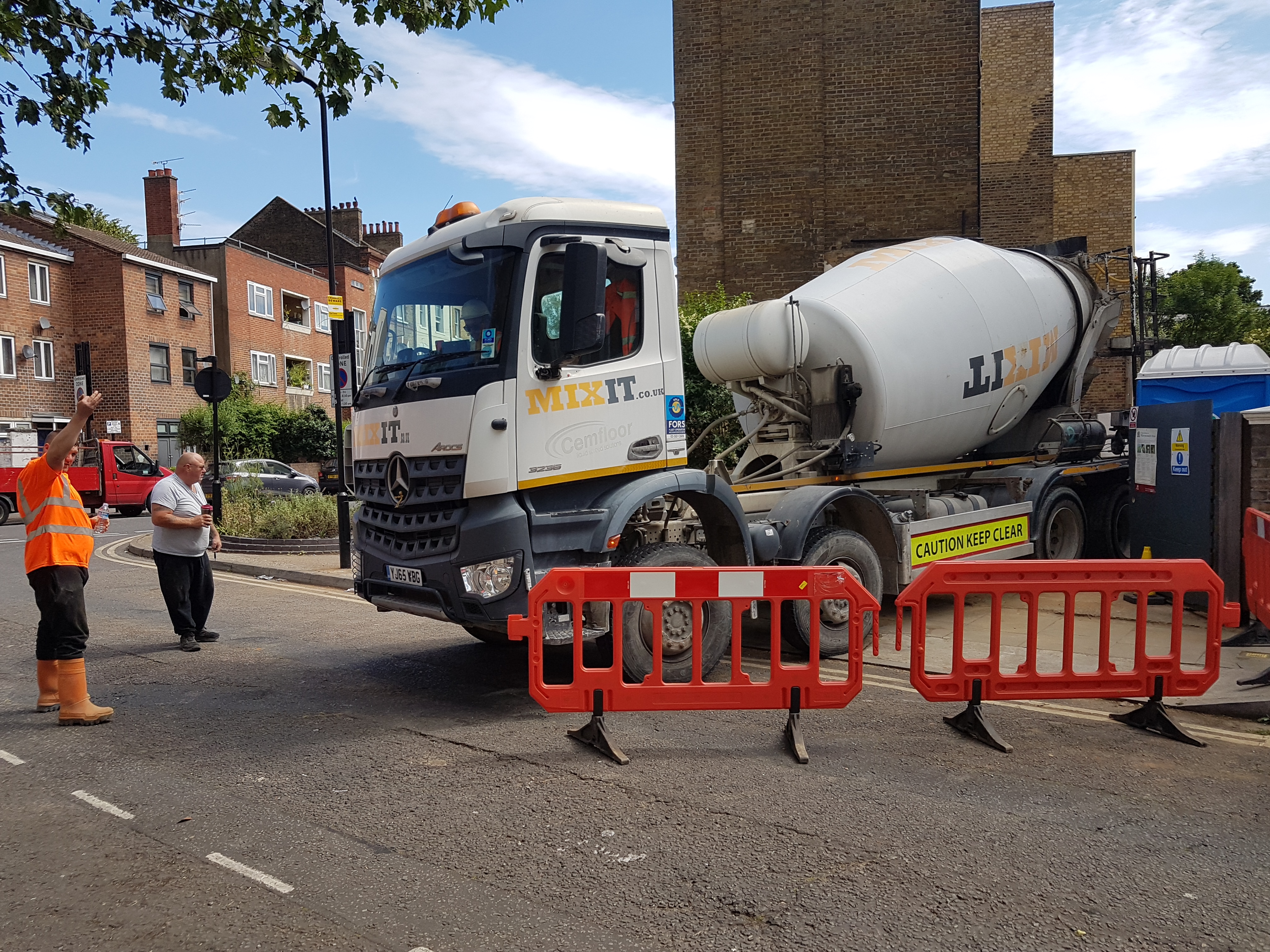 Concrete mixer street