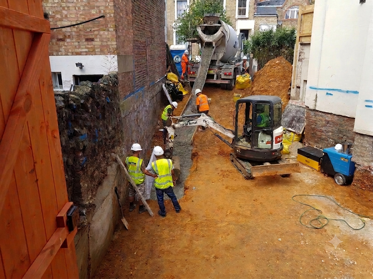 Underpinning pour