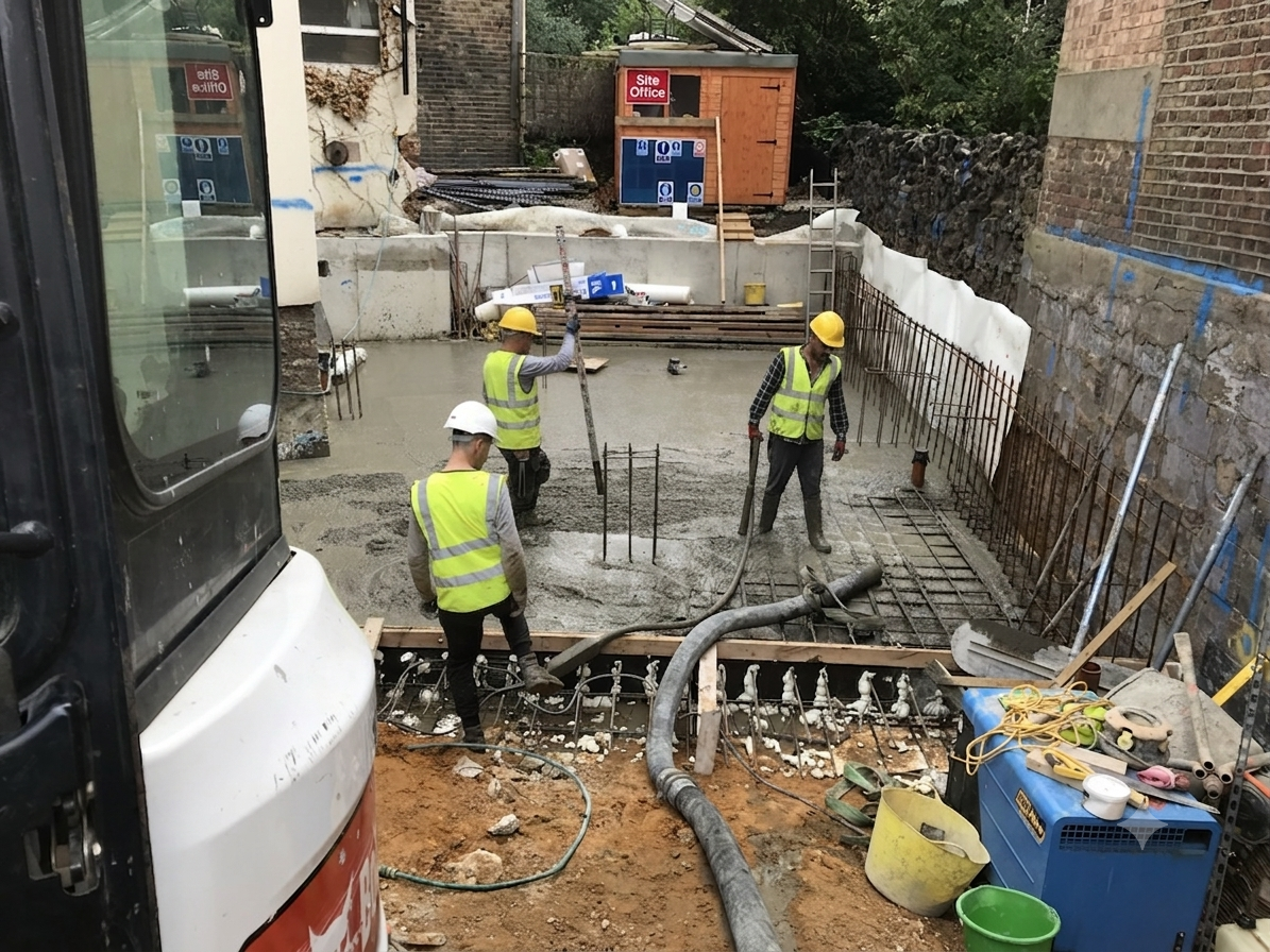 Basement concrete pour