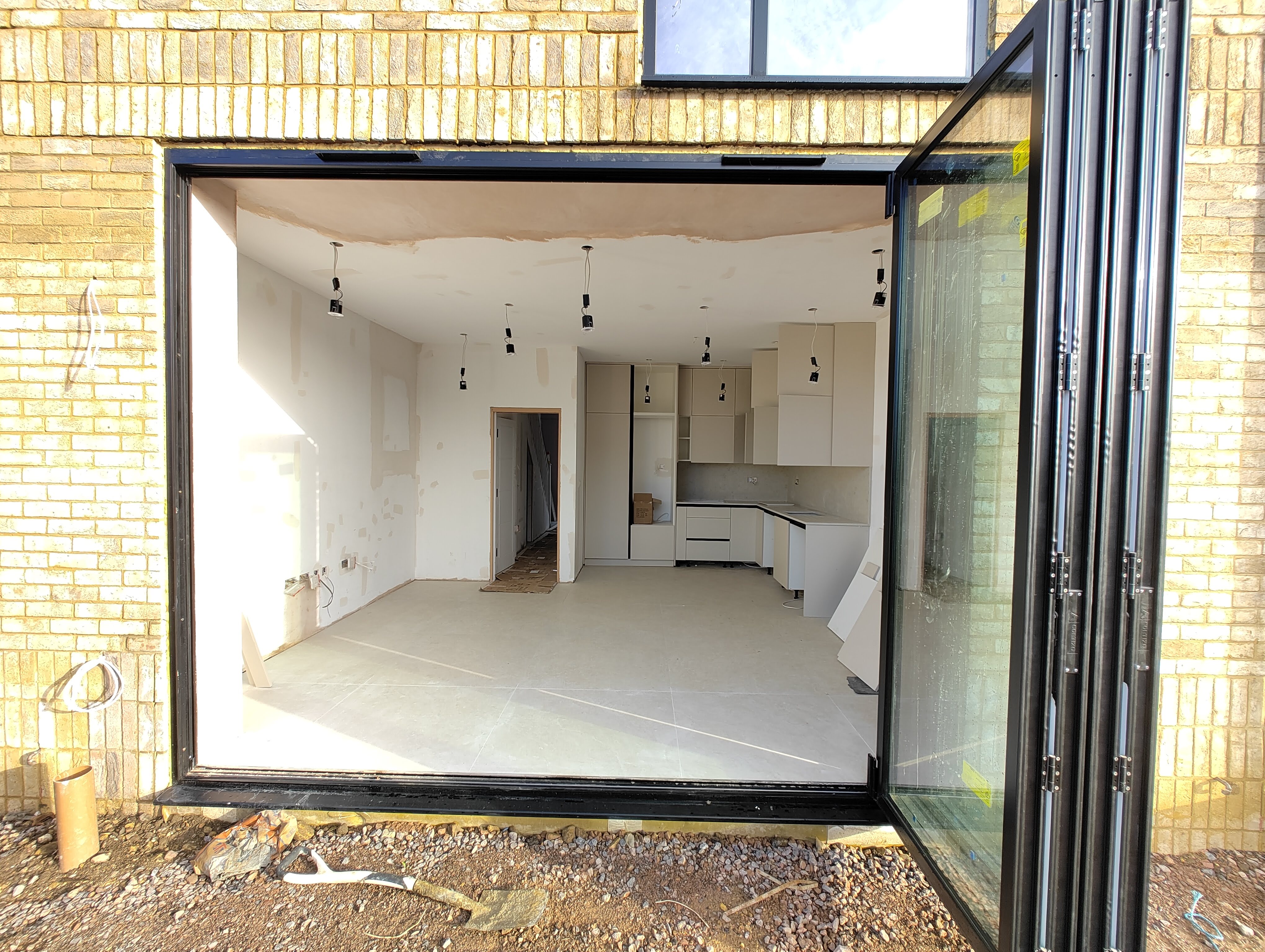 Bifold doors and kitchen