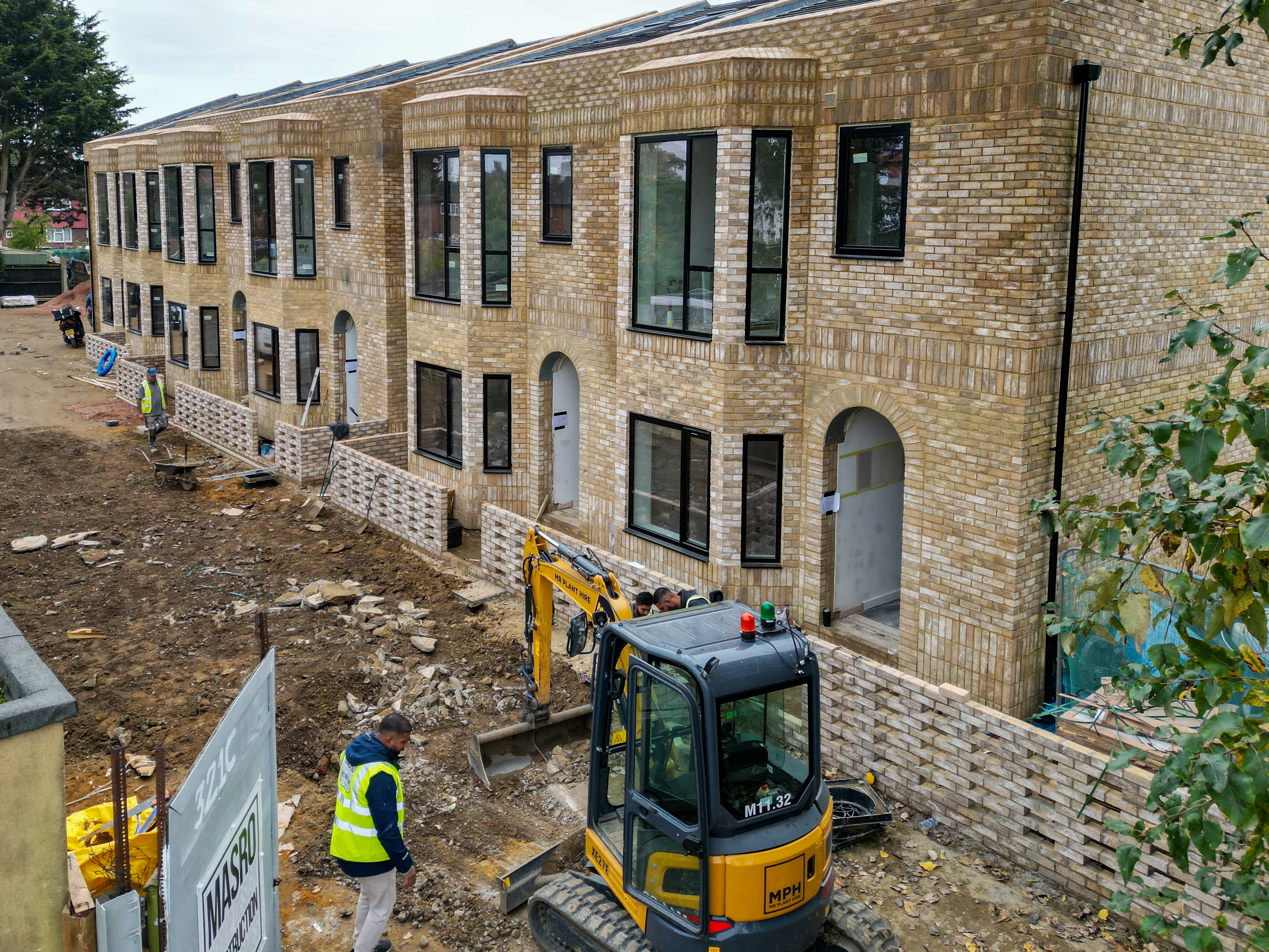 Front elevation near completion
