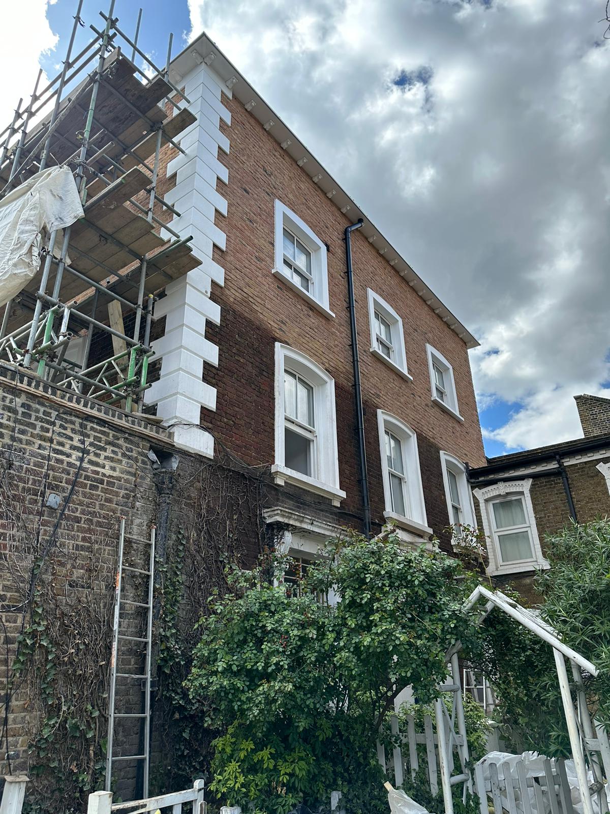 External rear elevation new brickwork Oaklands Grove
