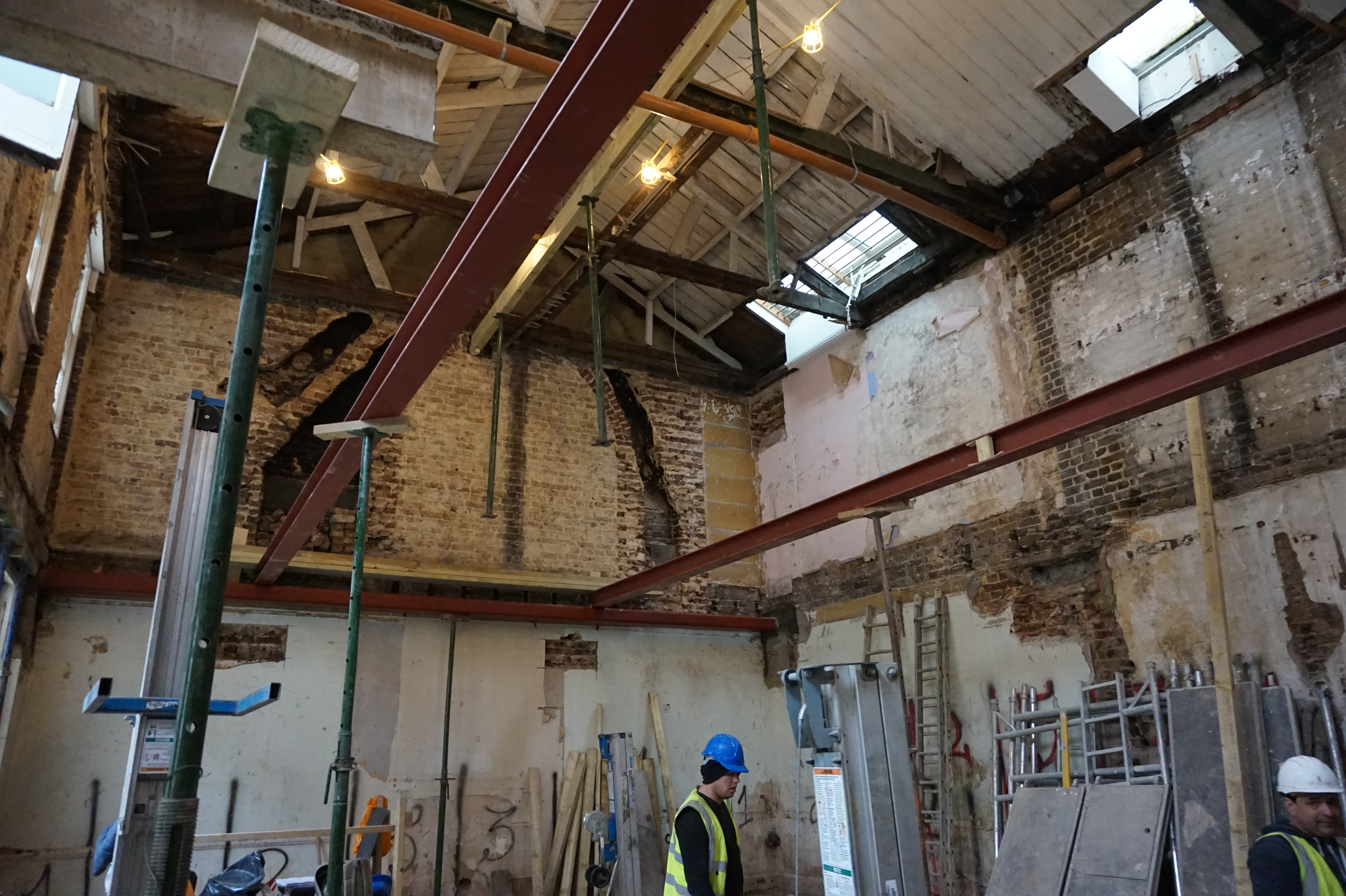Steel frame erection
