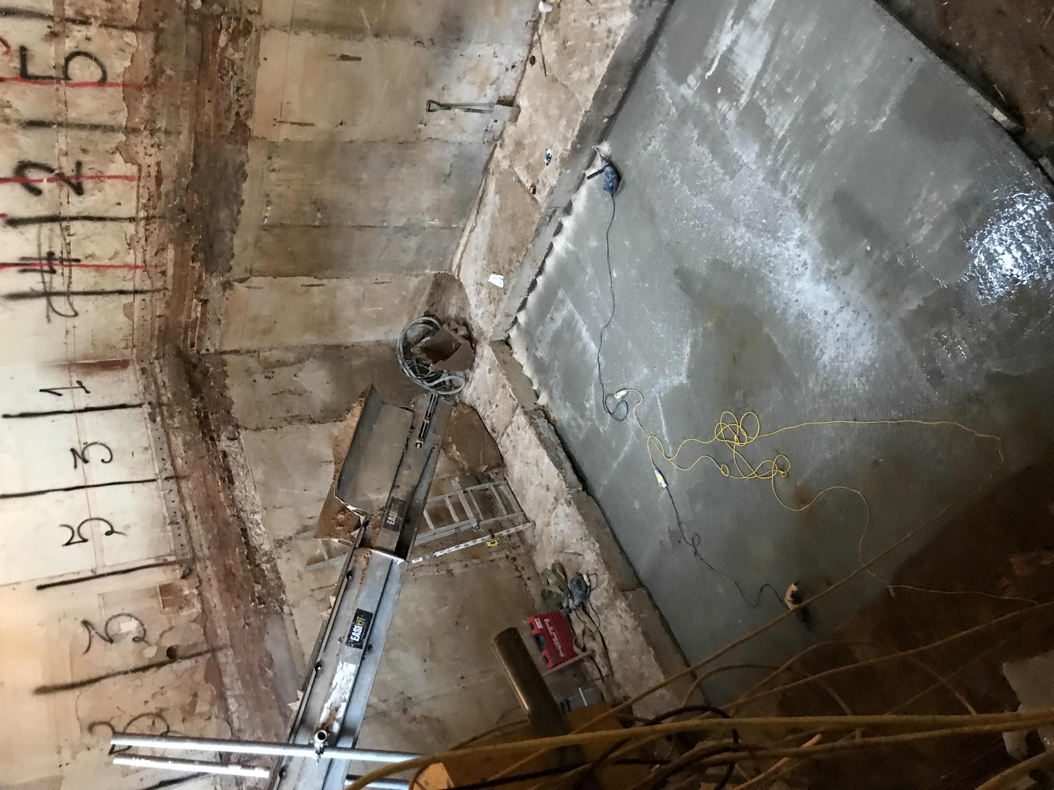 Basement excavation underpinning