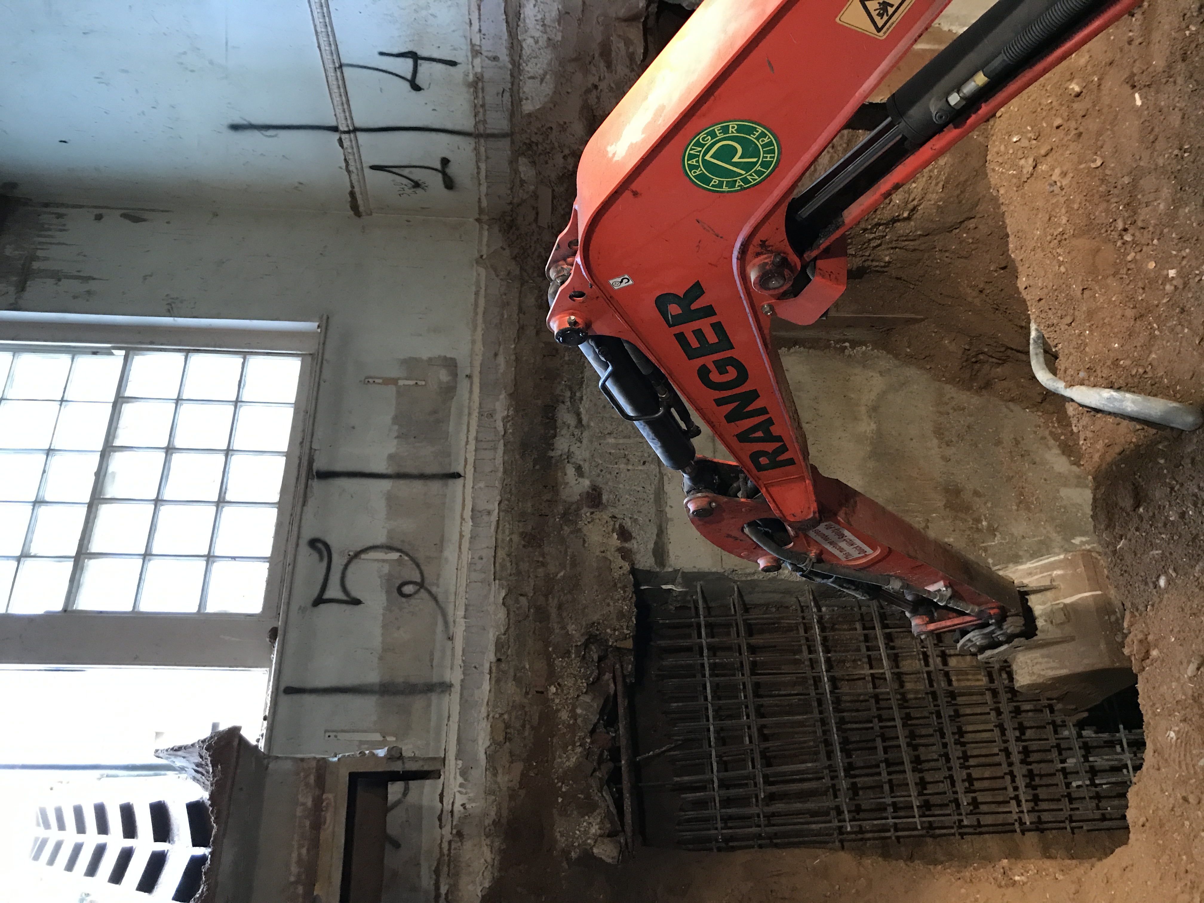 Basement excavation underpinning