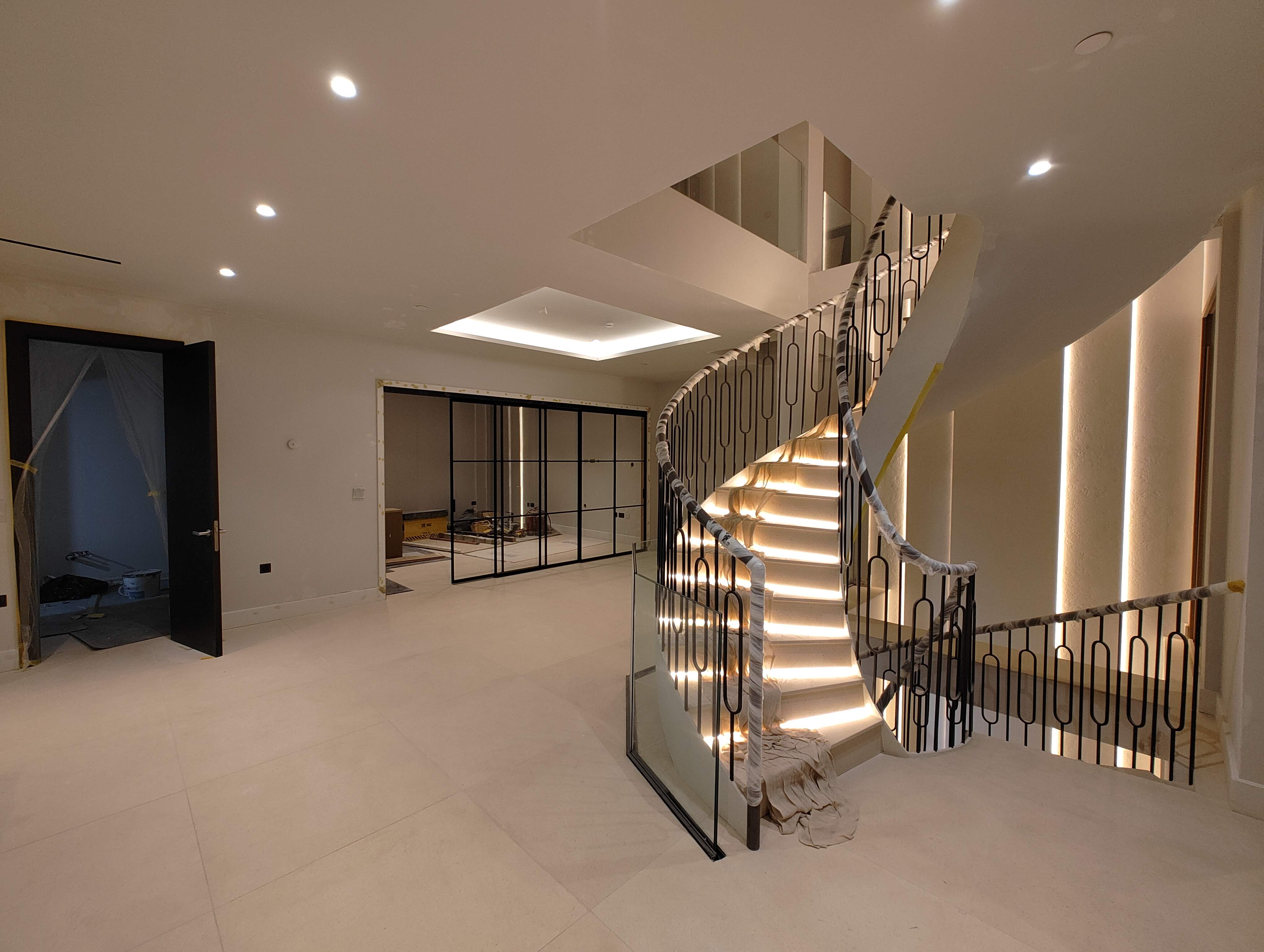 Helical stair basement