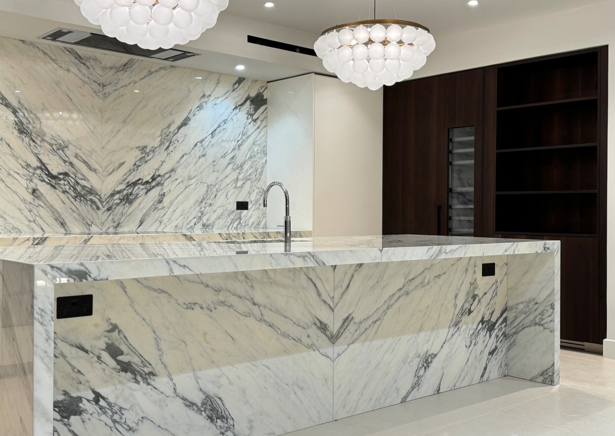 Marble kitchen island