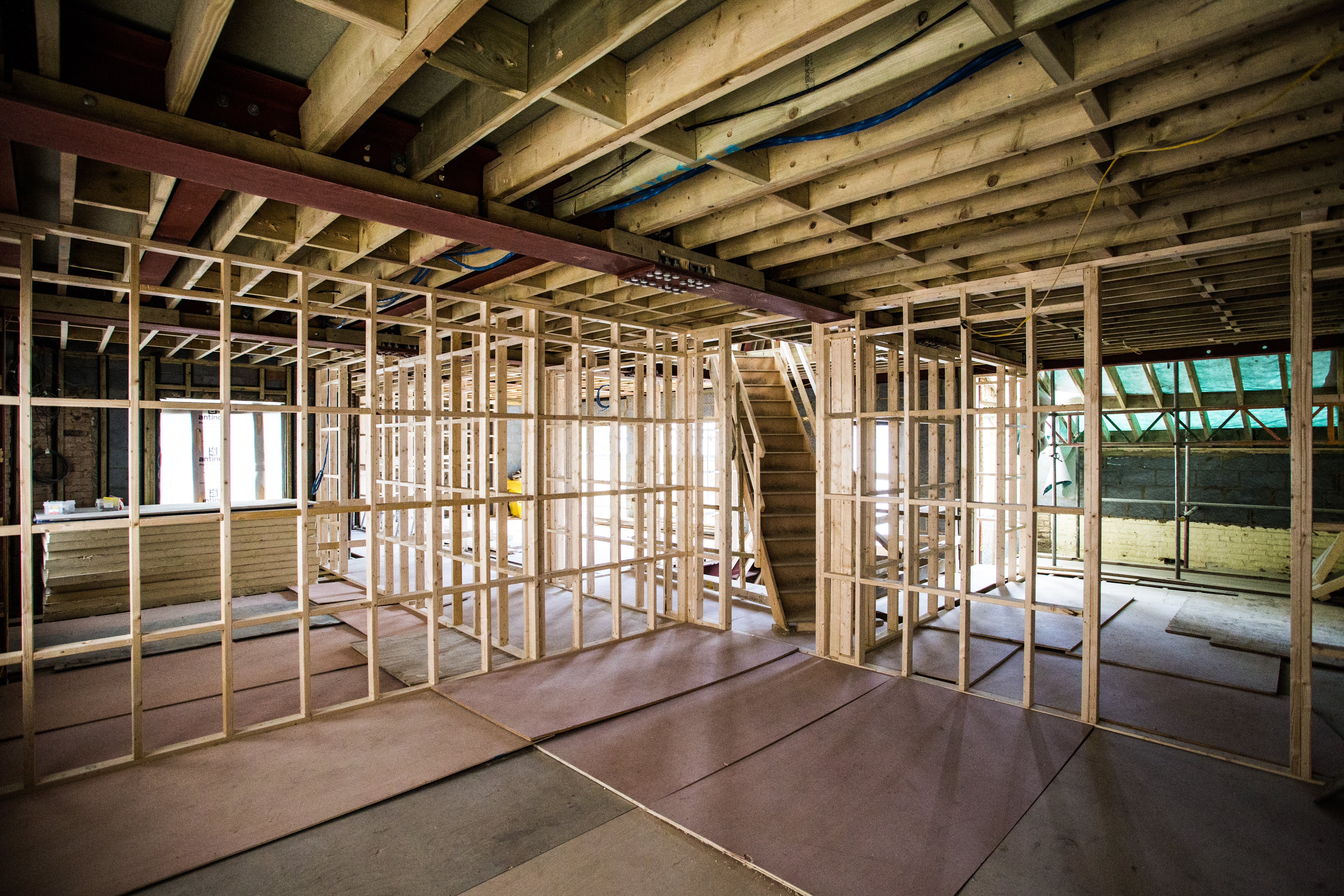 Internal stud partitions ground floor