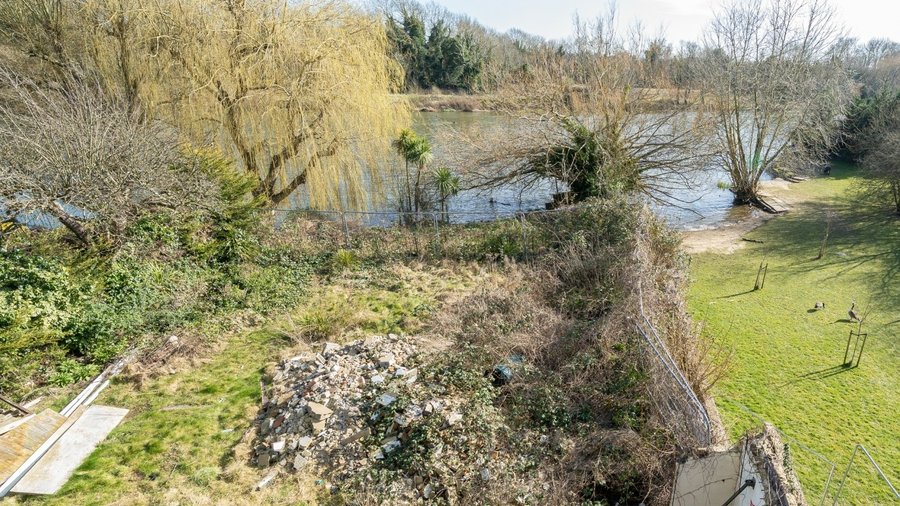 Rear garden river frontage