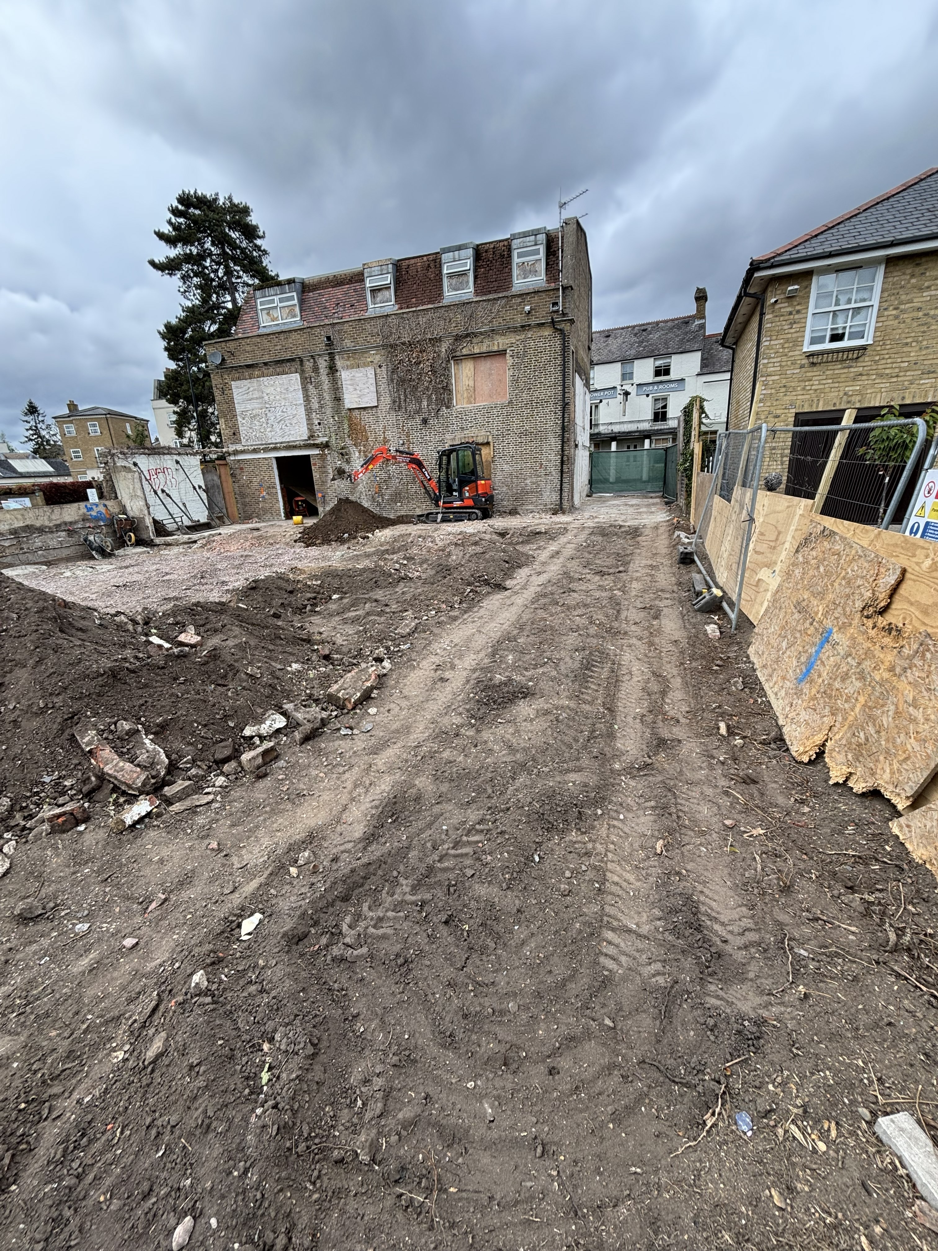 External clearance site and existing building